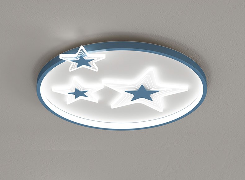 Star Deckenlampe LED, blau und pink, ⌀40cm